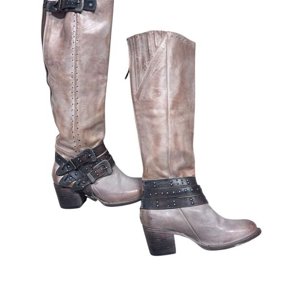 Like New with Box Freebird Women's Cleo Taupe Leather Boots Size 9 - Picture 3 of 9